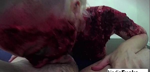  Hot  zombie gets her fill of cock and jizz
